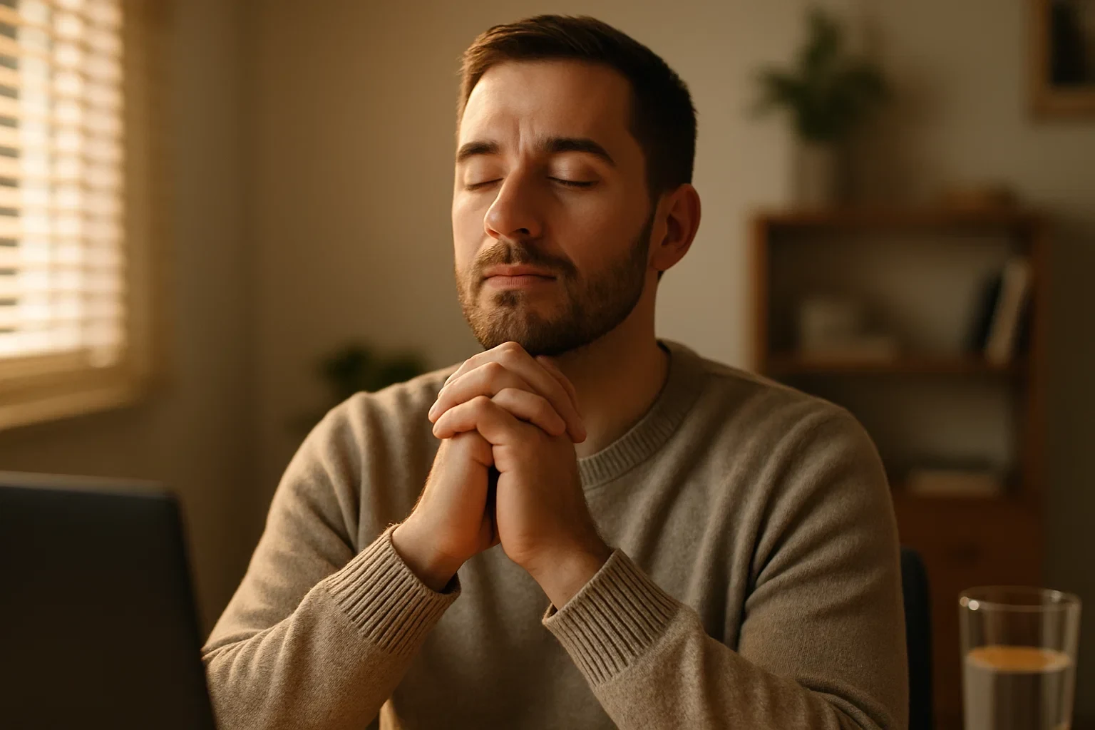 Pessoa em momento de pausa e reflexão antes de tomar decisões de apostas
