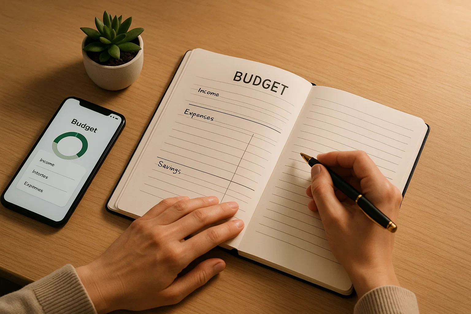 Planeamento organizado de banca para apostas desportivas com caderno e anotações num ambiente profissional